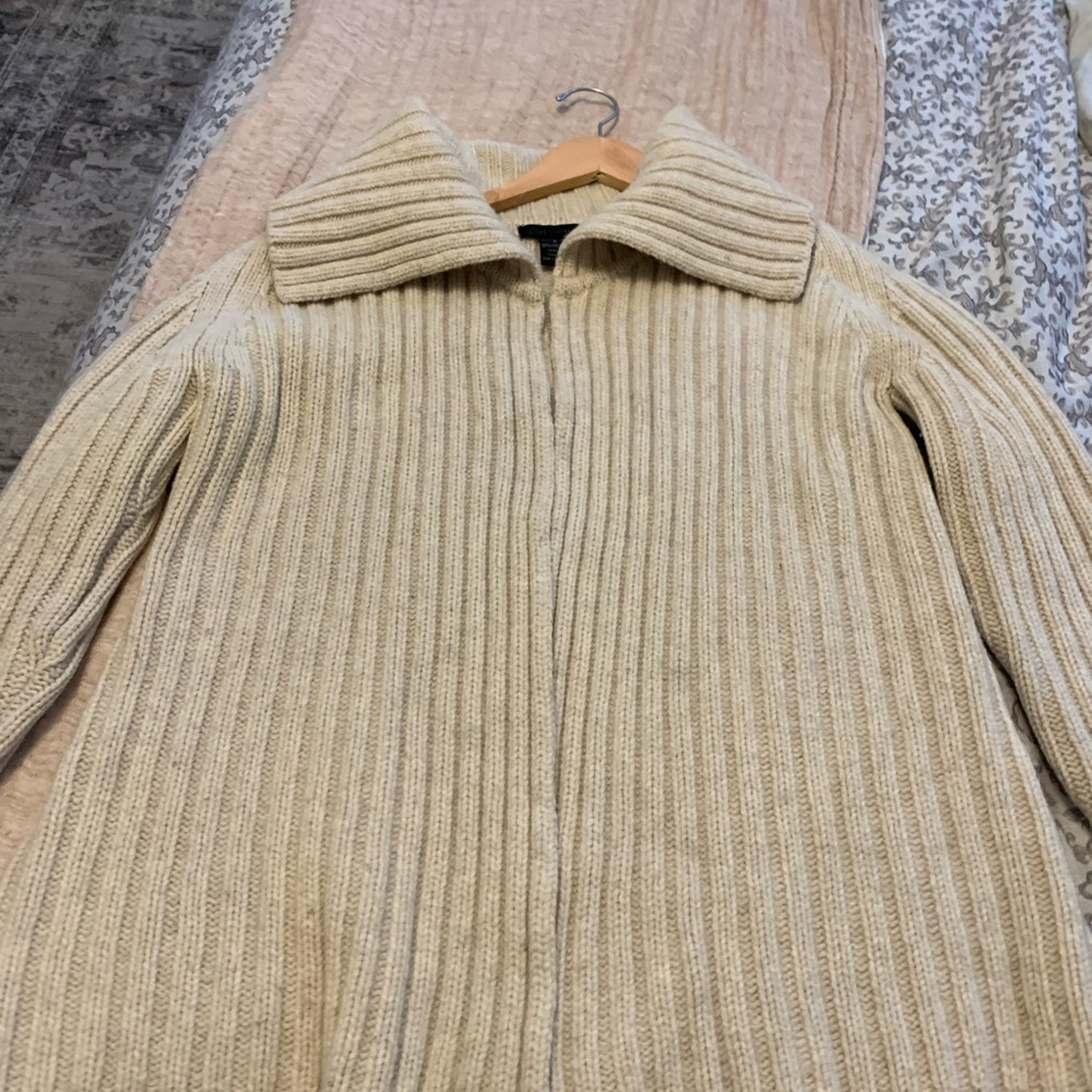 The Limited Cream wool Ribbed Cardigan - Picture 3 of 4
